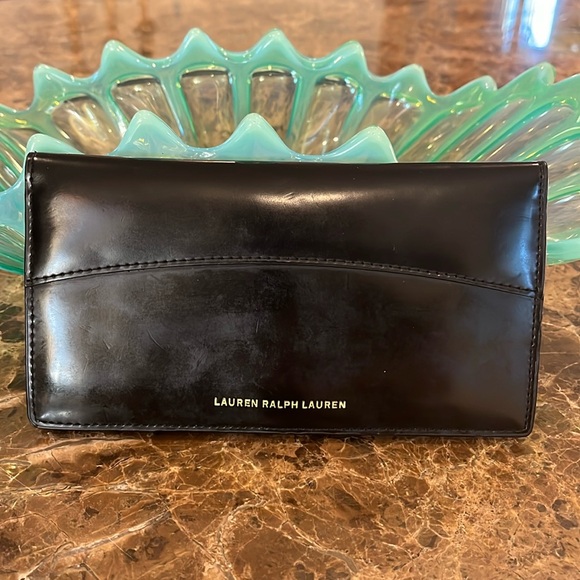 Lauren Ralph Lauren Handbags - Lauren Ralph Lauren Black Leather Slim Snap Wallet